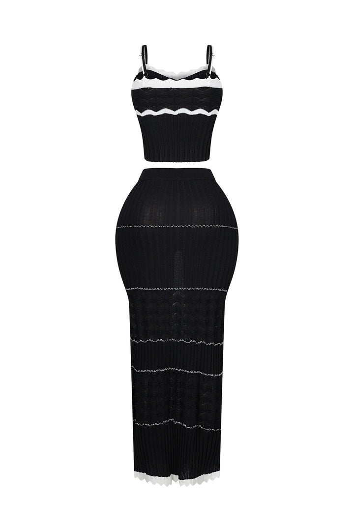 Aaliyah Rib Knit Tank Top &amp; Skirt SET