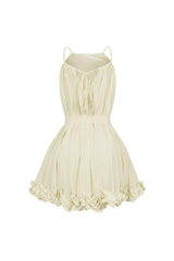Yoneko Mesh Ruffled Halter Neck Mini Dress