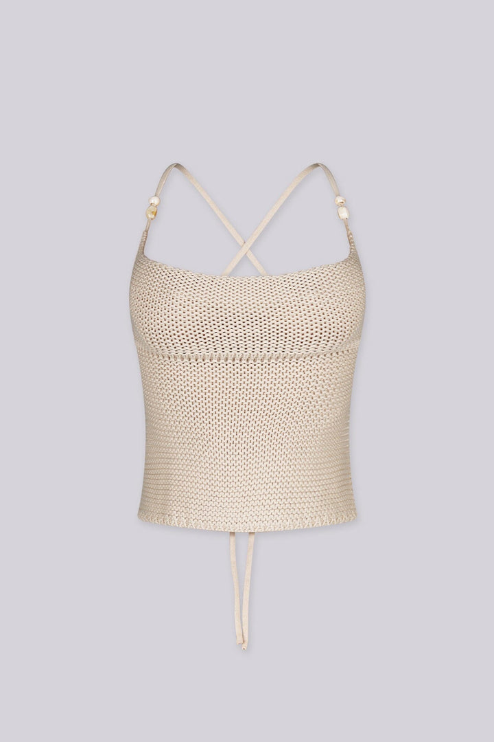 Zaria Minimal Knit Halter Top
