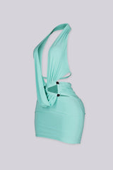 Seafoam Halo Cutout Mini Dress
