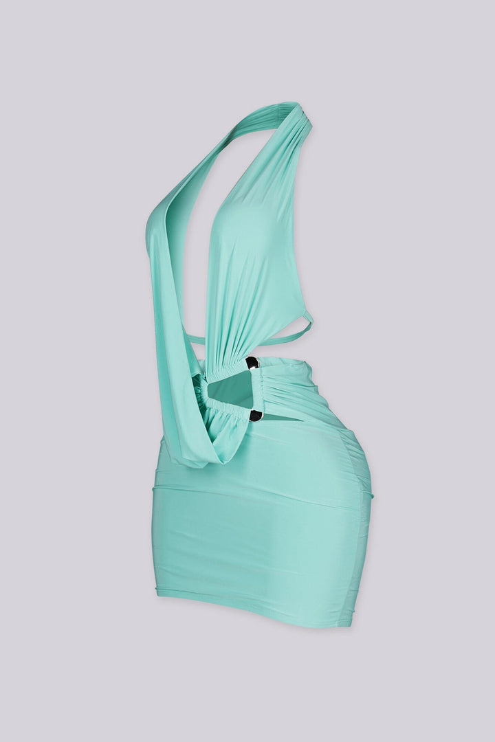 Seafoam Halo Cutout Mini Dress