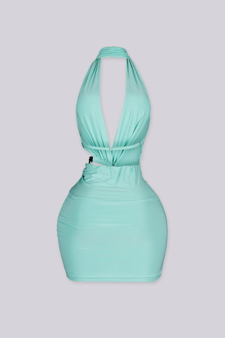 Seafoam Halo Cutout Mini Dress