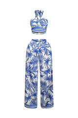 Clementine Tropical Print Halter Top &amp; Pants SET