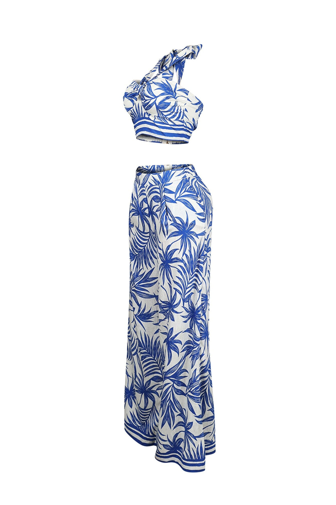 Clementine Tropical Print Halter Top &amp; Pants SET