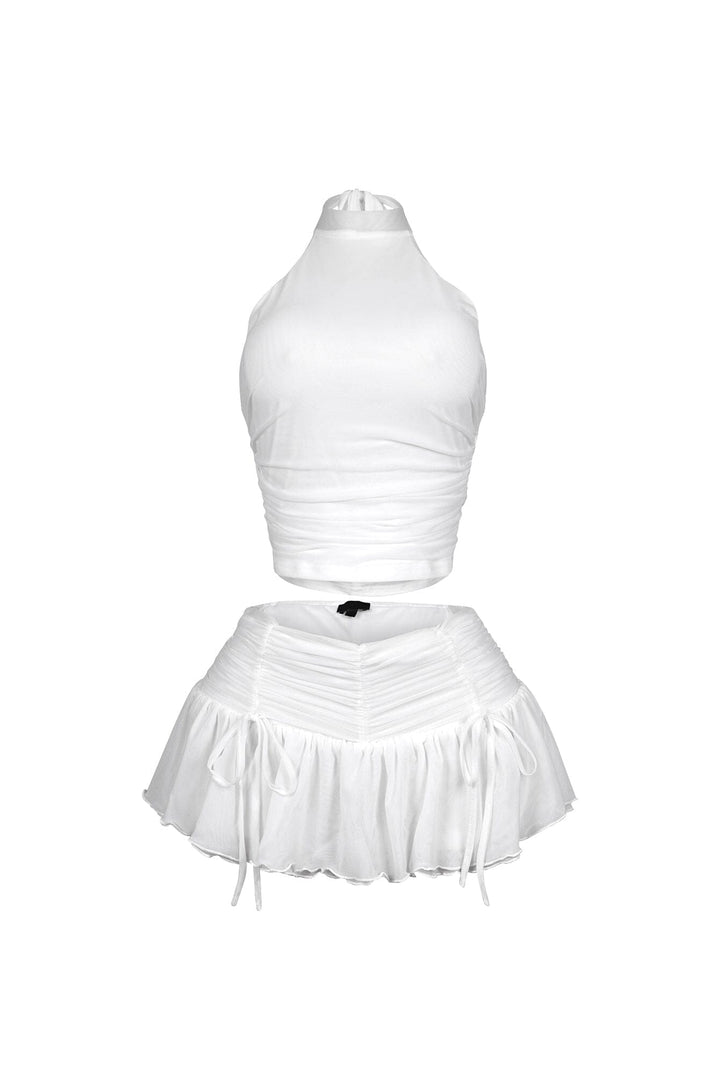 Bunny Mesh Halter Top &amp; Skirt SET