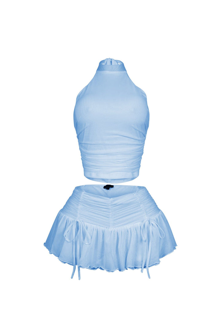 Bunny Mesh Halter Top &amp; Skirt SET