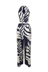 Michiyo Print Button Vest &amp; Pants SET