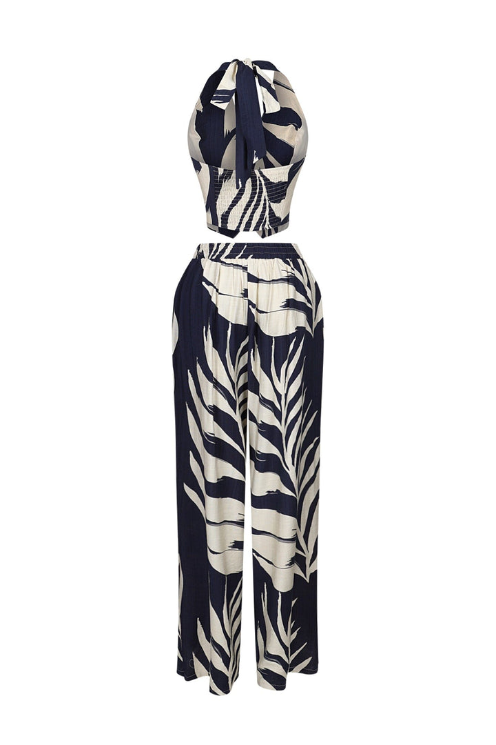 Michiyo Print Button Vest &amp; Pants SET