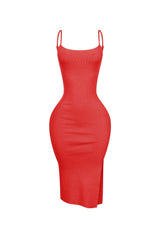 Ishaan Ribbed Knit Cami Midi Dress