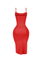 Ishaan Ribbed Knit Cami Midi Dress