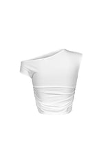 Rin Round Neck Asymmetrical Ruched Tank Top
