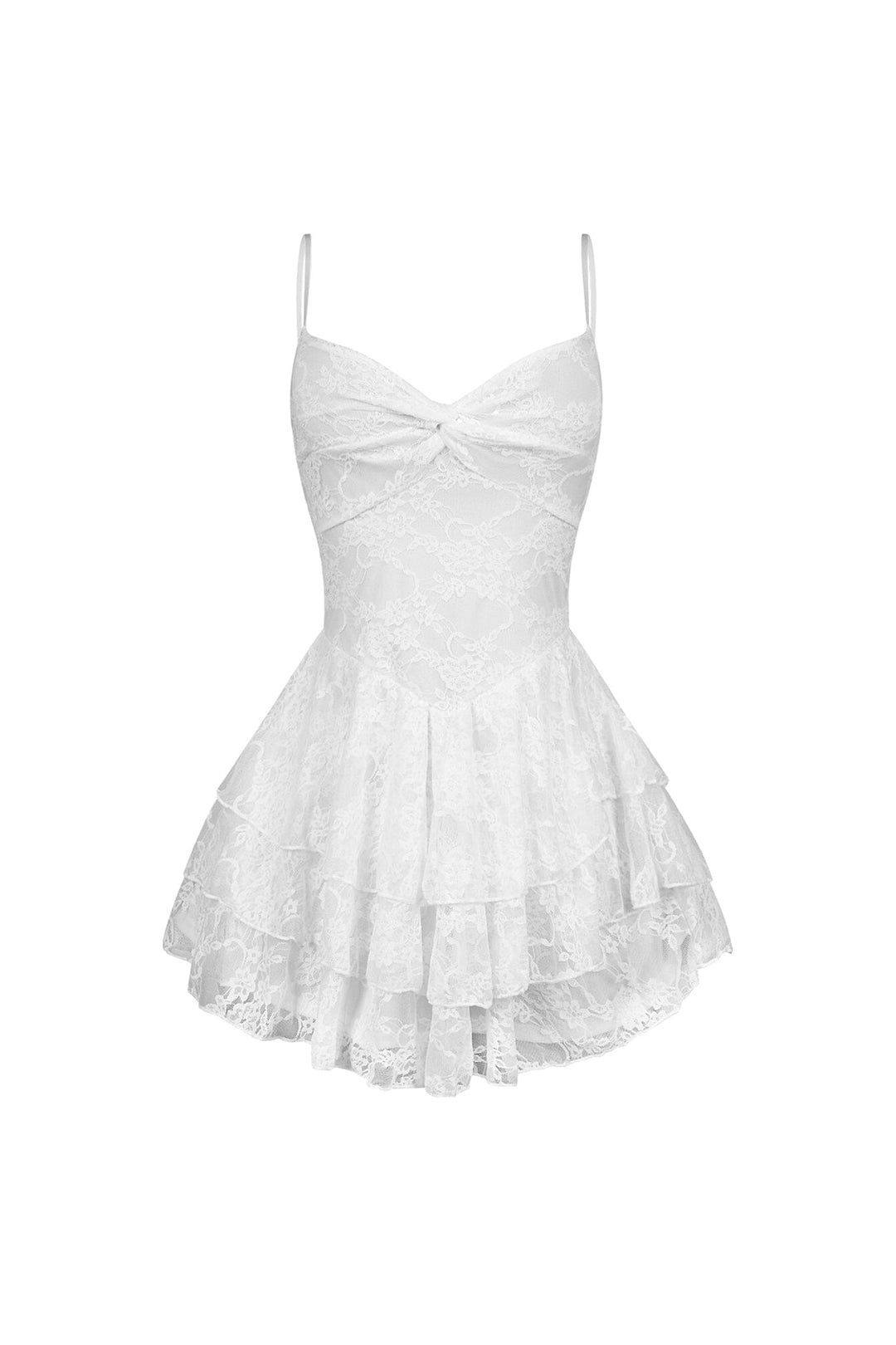 Akemi Floral Lace Ruffle Mini Dress