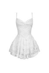 Akemi Floral Lace Ruffle Mini Dress