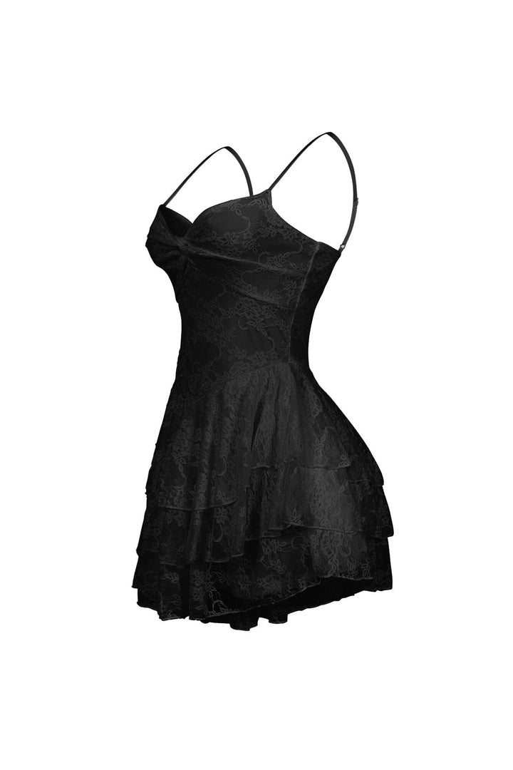 Akemi Floral Lace Ruffle Mini Dress