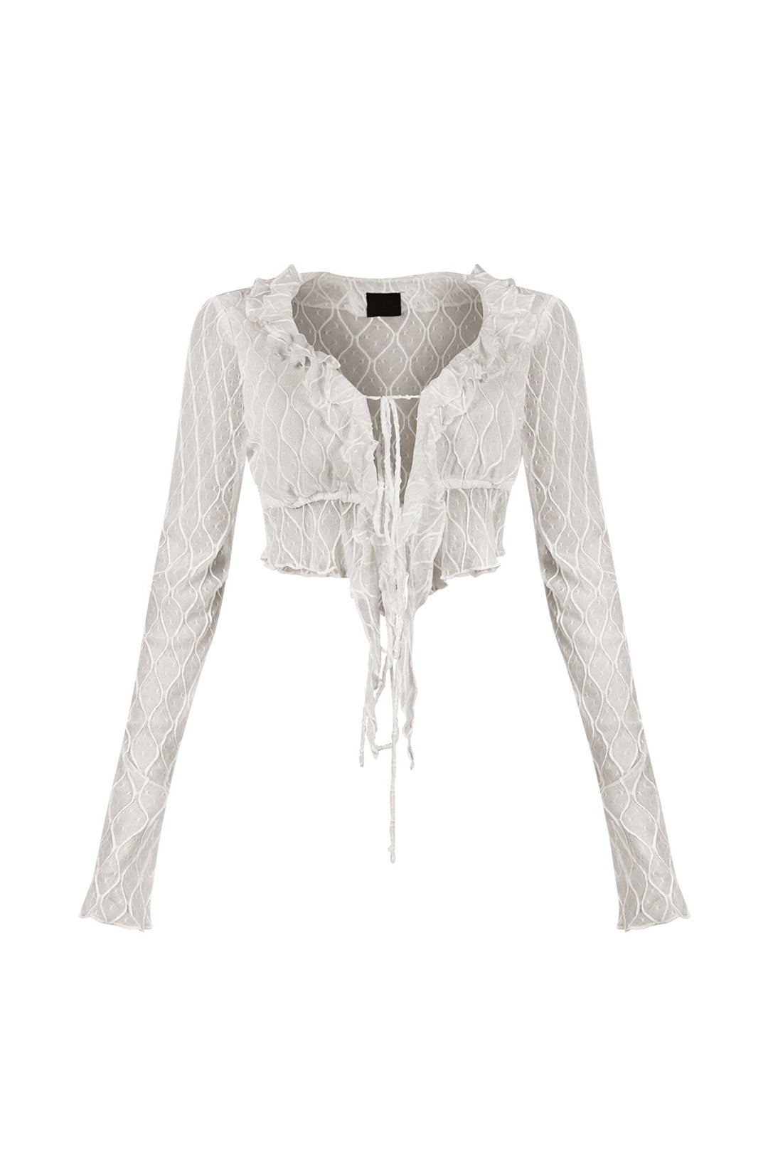 Sasa Mesh Ruffle Crop Top