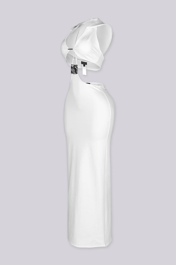 Xanthe Hooded Cutout Midi Dress