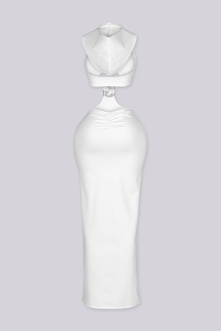 Xanthe Hooded Cutout Midi Dress
