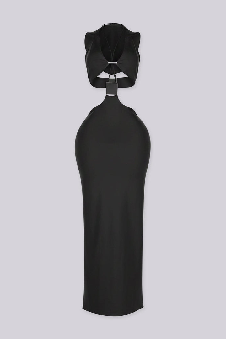 Xanthe Hooded Cutout Midi Dress