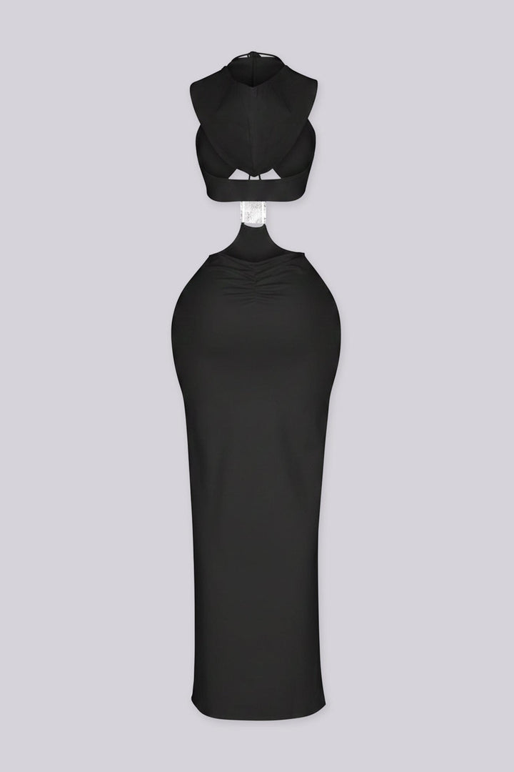 Xanthe Hooded Cutout Midi Dress