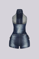 Zipstorm Denim Halter Top &amp; Shorts SET