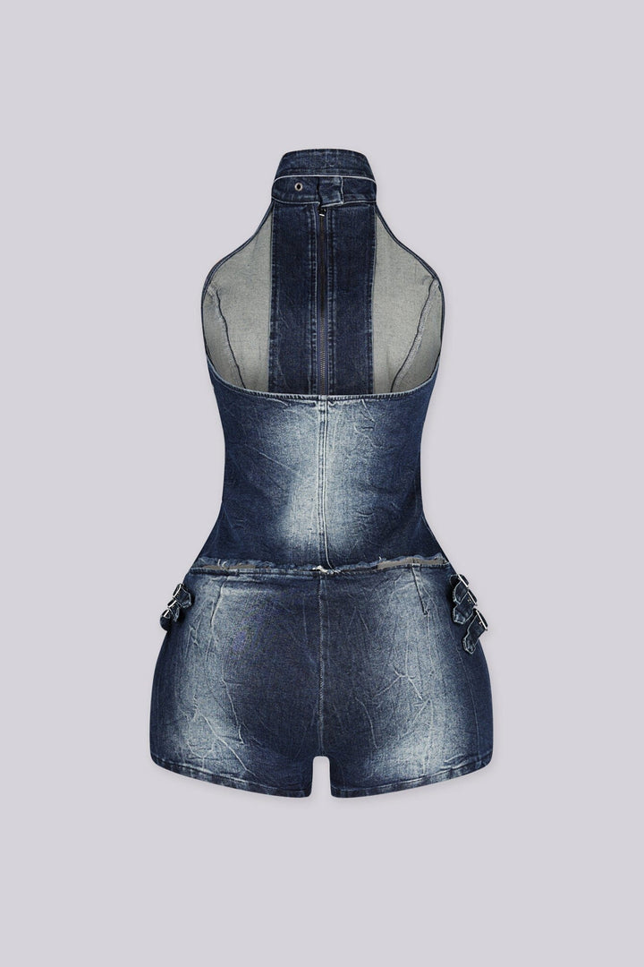 Zipstorm Denim Halter Top &amp; Shorts SET
