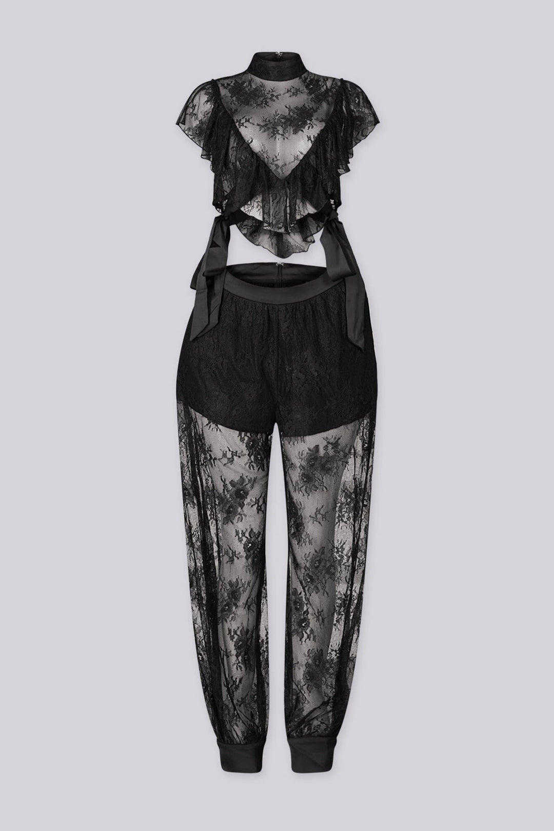 Sinful Sheer Lace Top &amp; Pants SET