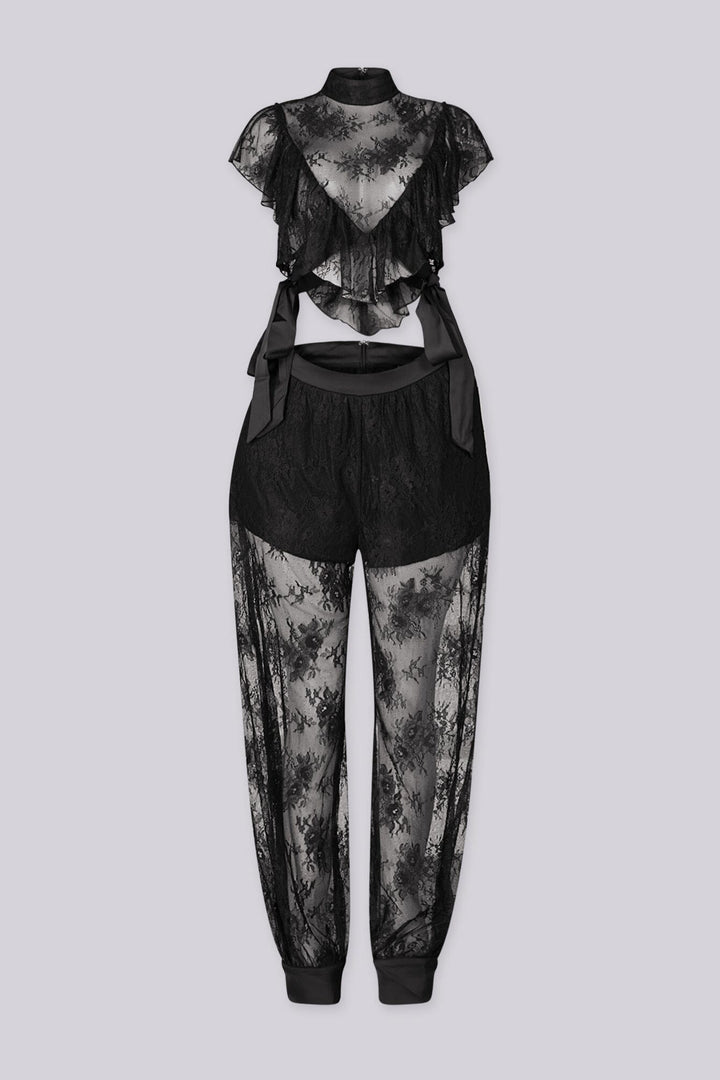 Sinful Sheer Lace Top &amp; Pants SET