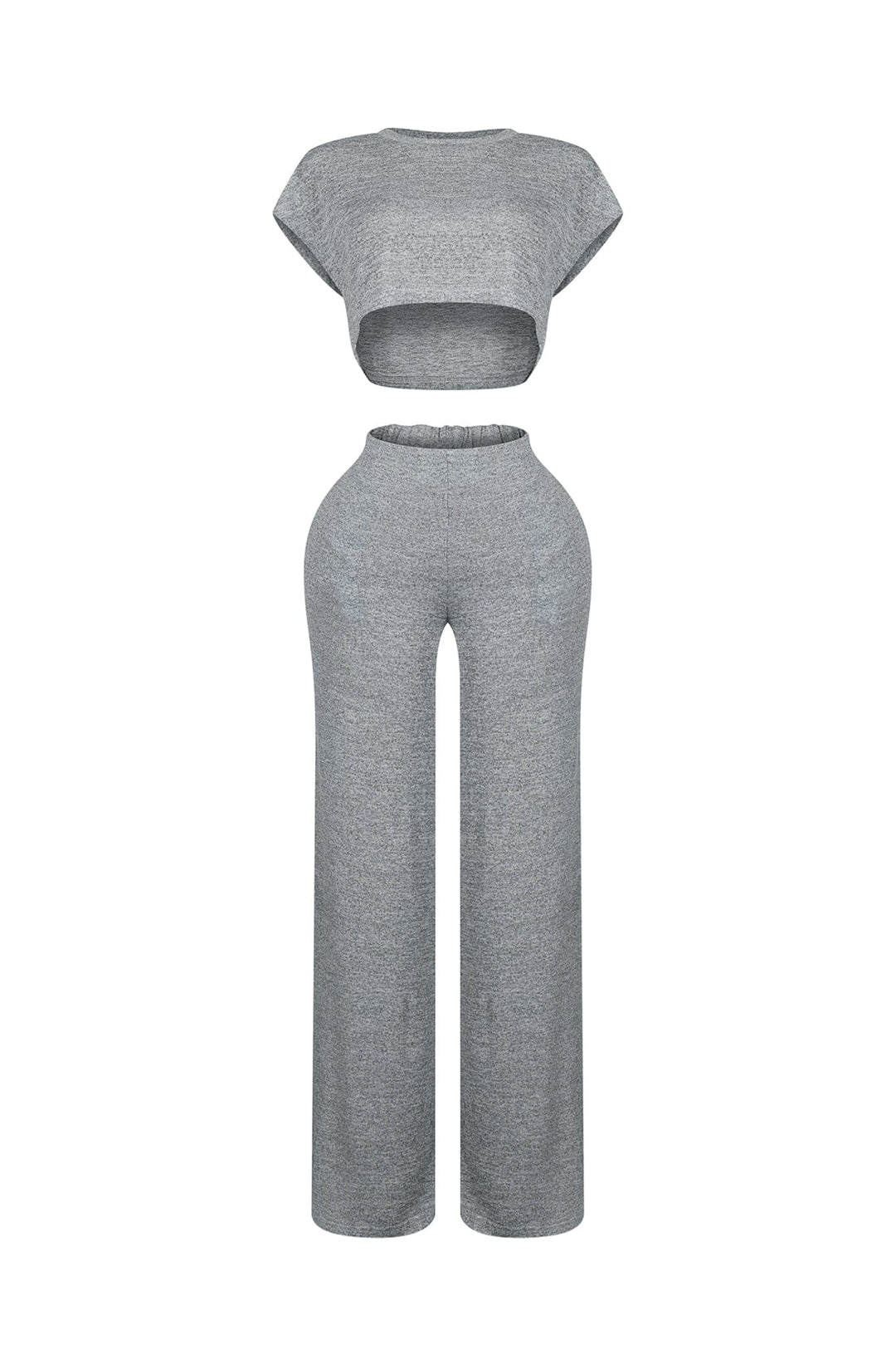 Soda Short Sleeve Crop Top &amp; Pants SET
