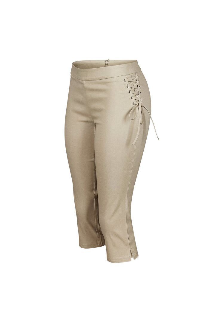 Kona Poplin Lace Up Capri Pants