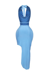 Sora Cowl Neck Halter Top &amp; Skirt SET