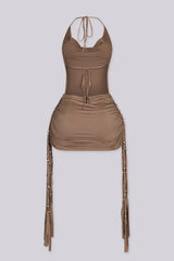 Wild Desert Beaded Fringe Mini Dress