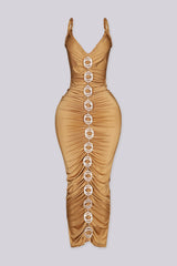 Aurora Gold Chain Midi Dress