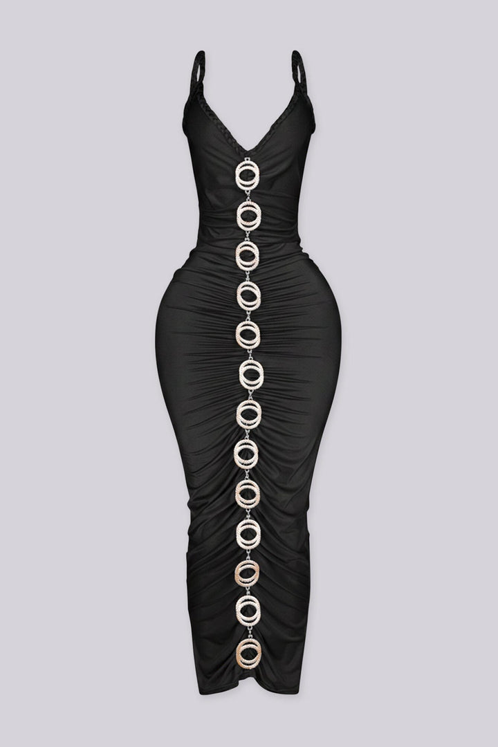 Aurora Gold Chain Midi Dress
