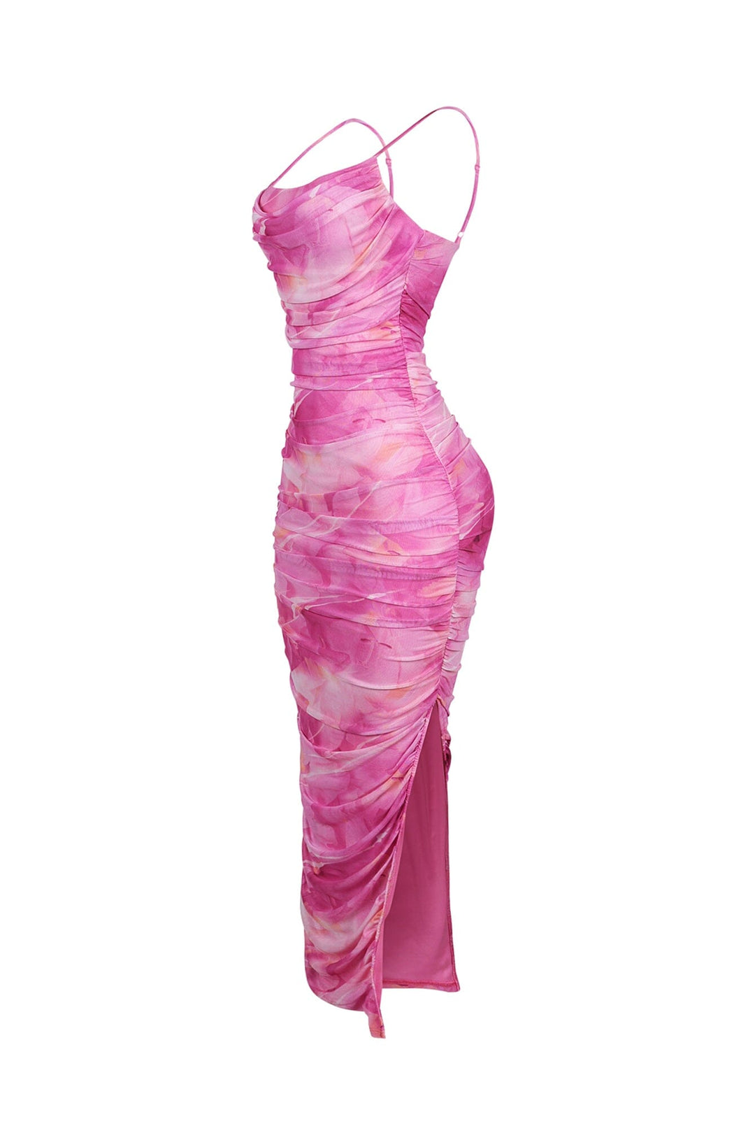 Metis Mesh Printed Ruched Tank Dress