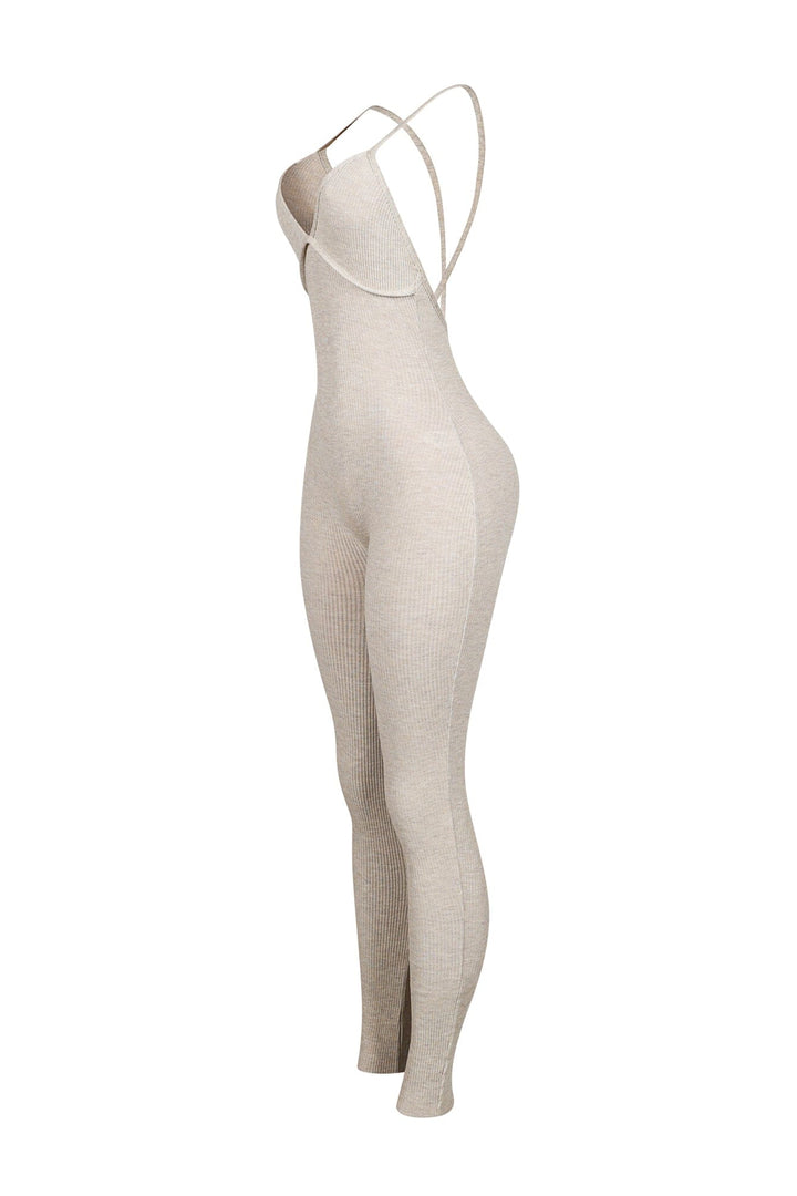 Solana Ribbed Knit Bustier Jumpsuit