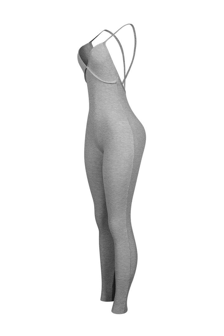 Solana Ribbed Knit Bustier Jumpsuit