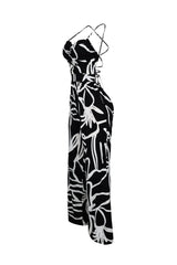 Aoura Printed Open Back Lace UP Jumpsuit