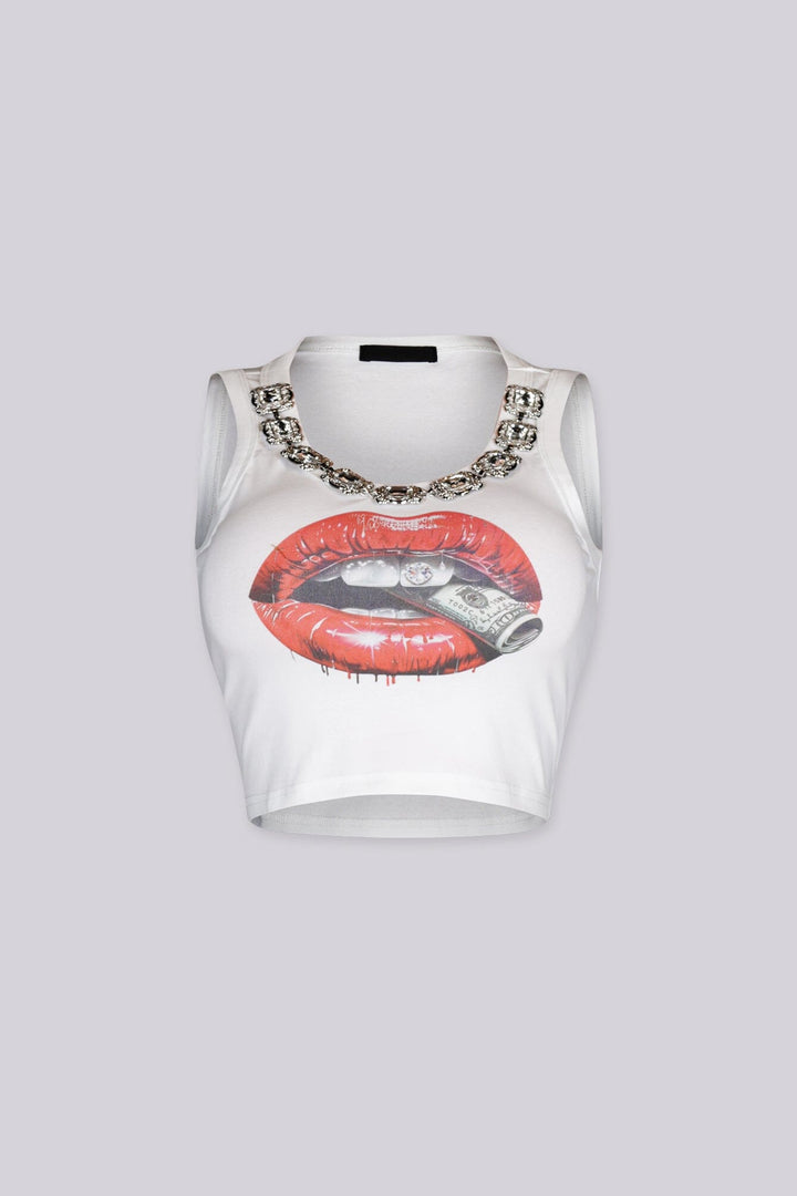 Glam Bite Lips Tank Top