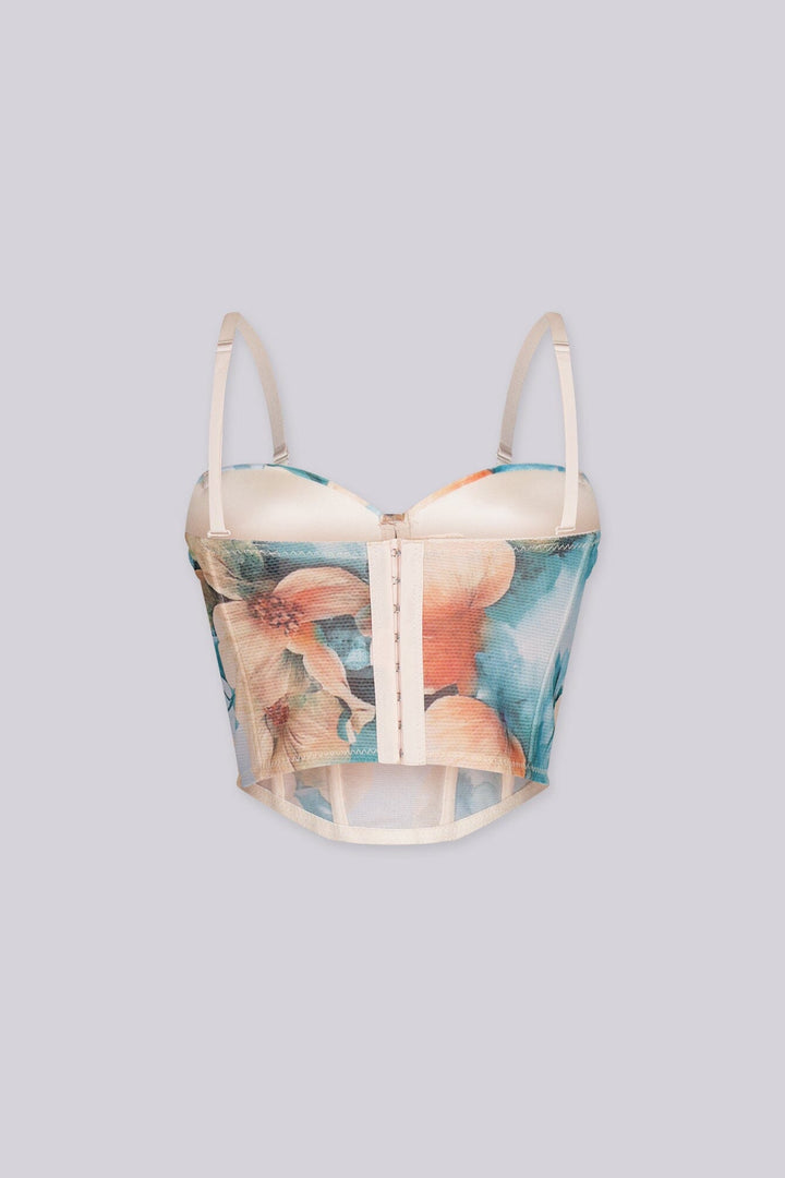 Coastal Watercolor Bustier Top