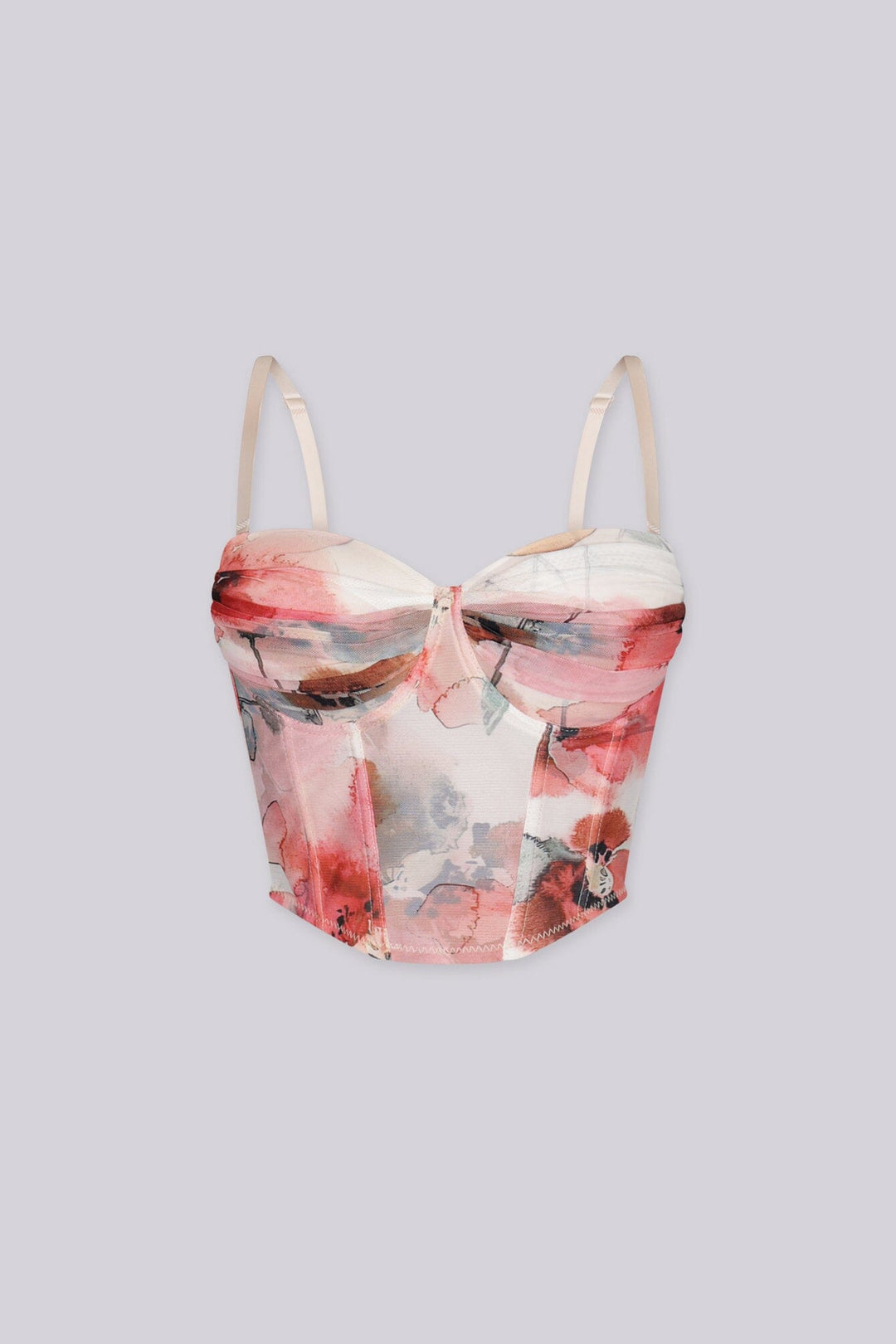 Coastal Watercolor Bustier Top