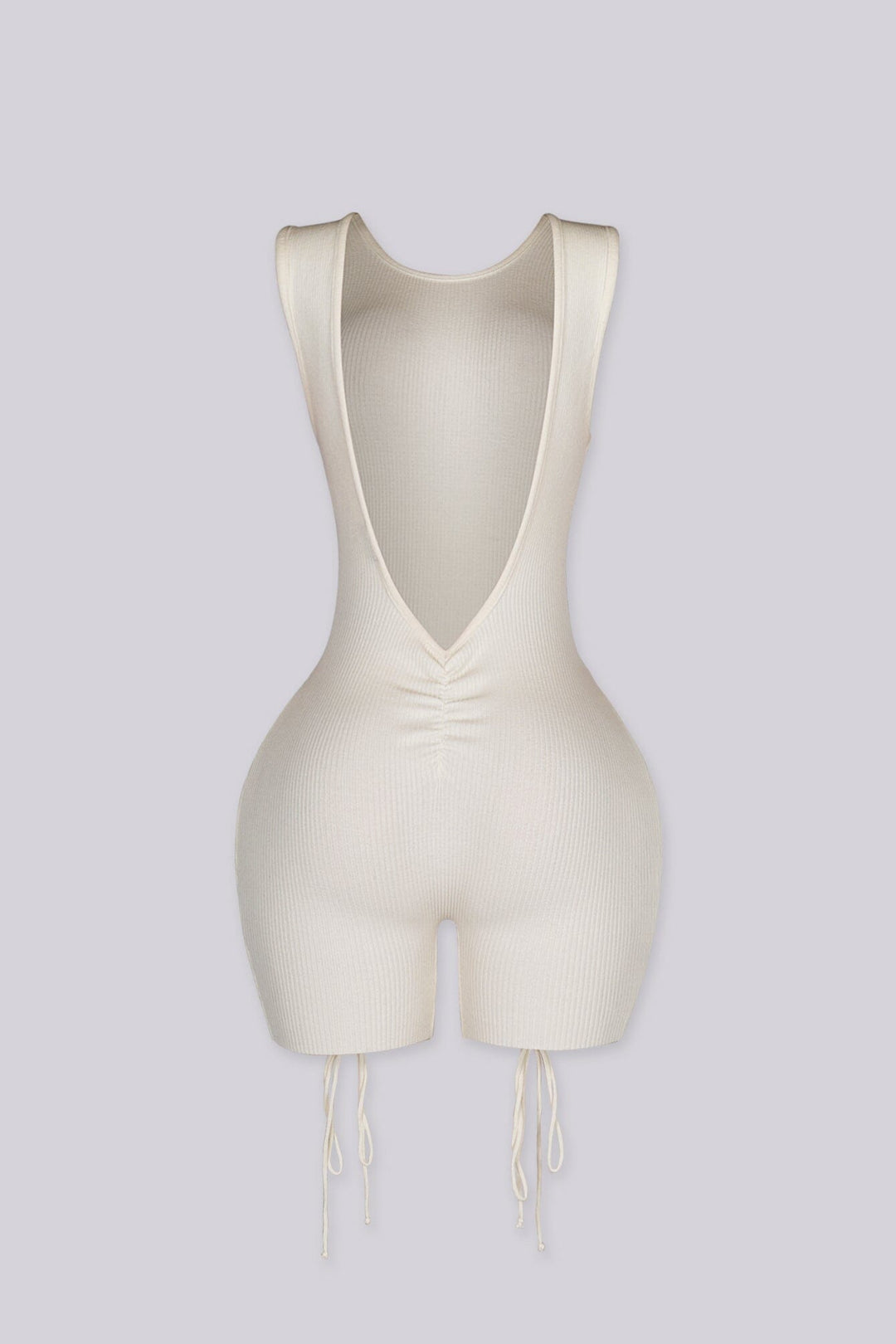 Vanta Ribbed Lace Up Romper