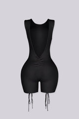 Vanta Ribbed Lace Up Romper
