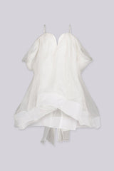 Blanc Étoile Organza Mini Dress