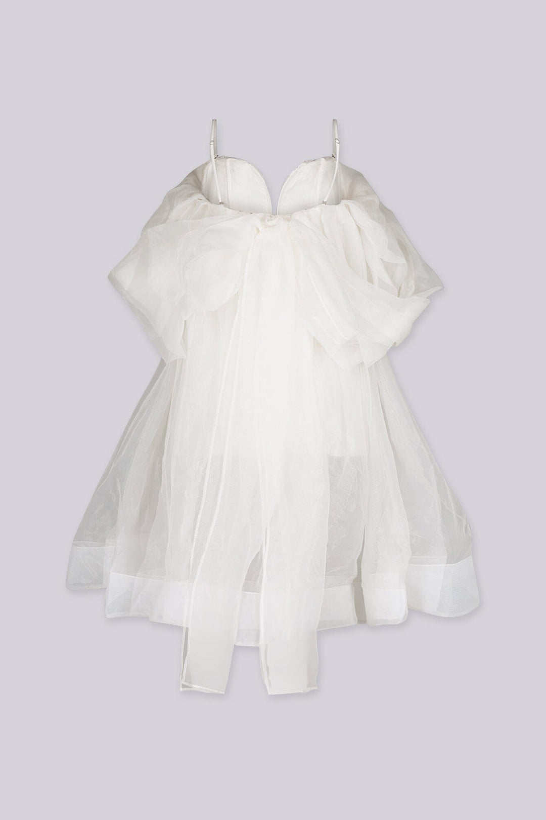 Blanc Étoile Organza Mini Dress