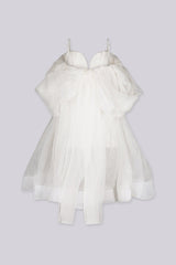 Blanc Étoile Organza Mini Dress