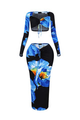 Lake Town Floral Printed Top &amp; Skirt SET