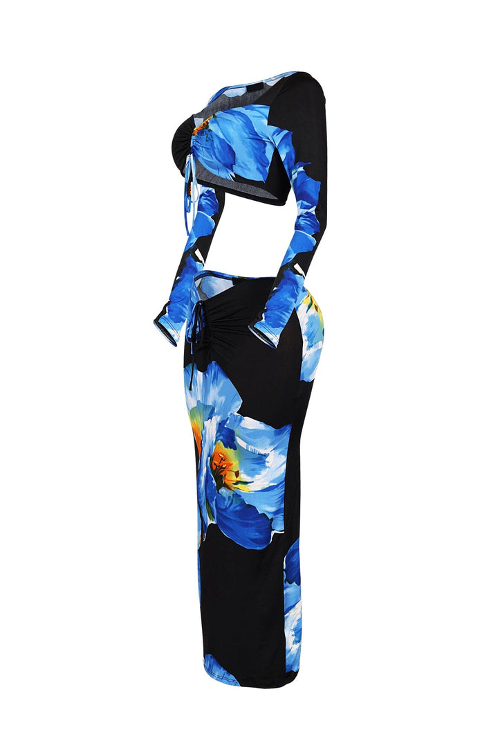 Lake Town Floral Printed Top &amp; Skirt SET