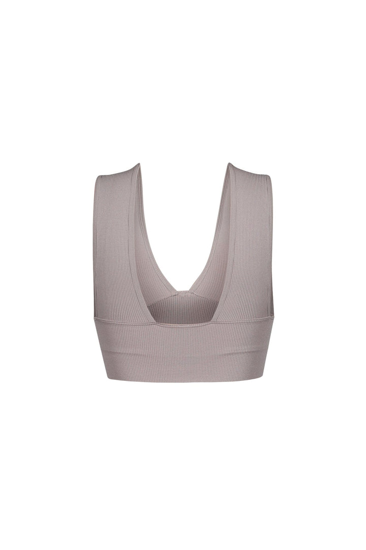 The Baby Ribbed Deep V-Neck Top