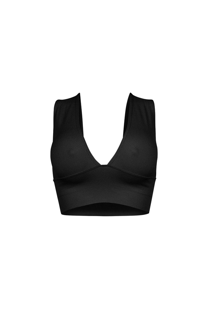 The Baby Ribbed Deep V-Neck Top