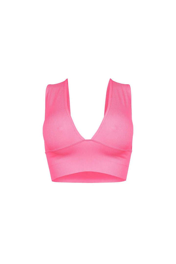 The Baby Ribbed Deep V-Neck Top